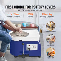 Pottery Wheel for Adults and Beginners, 350W, 11 In. Clay Forming, Adjustable Speed, Detachable Basin, DIY Kit